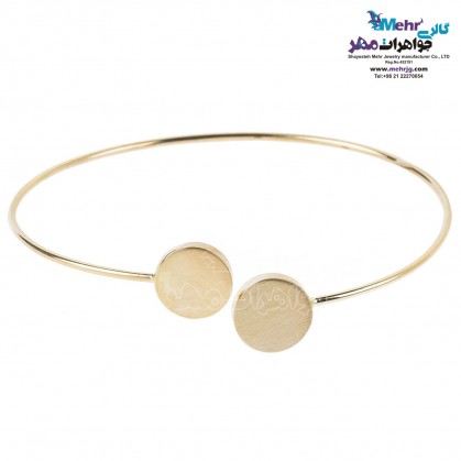 Gold Bangle Bracelet - Geometric Design-MB0682